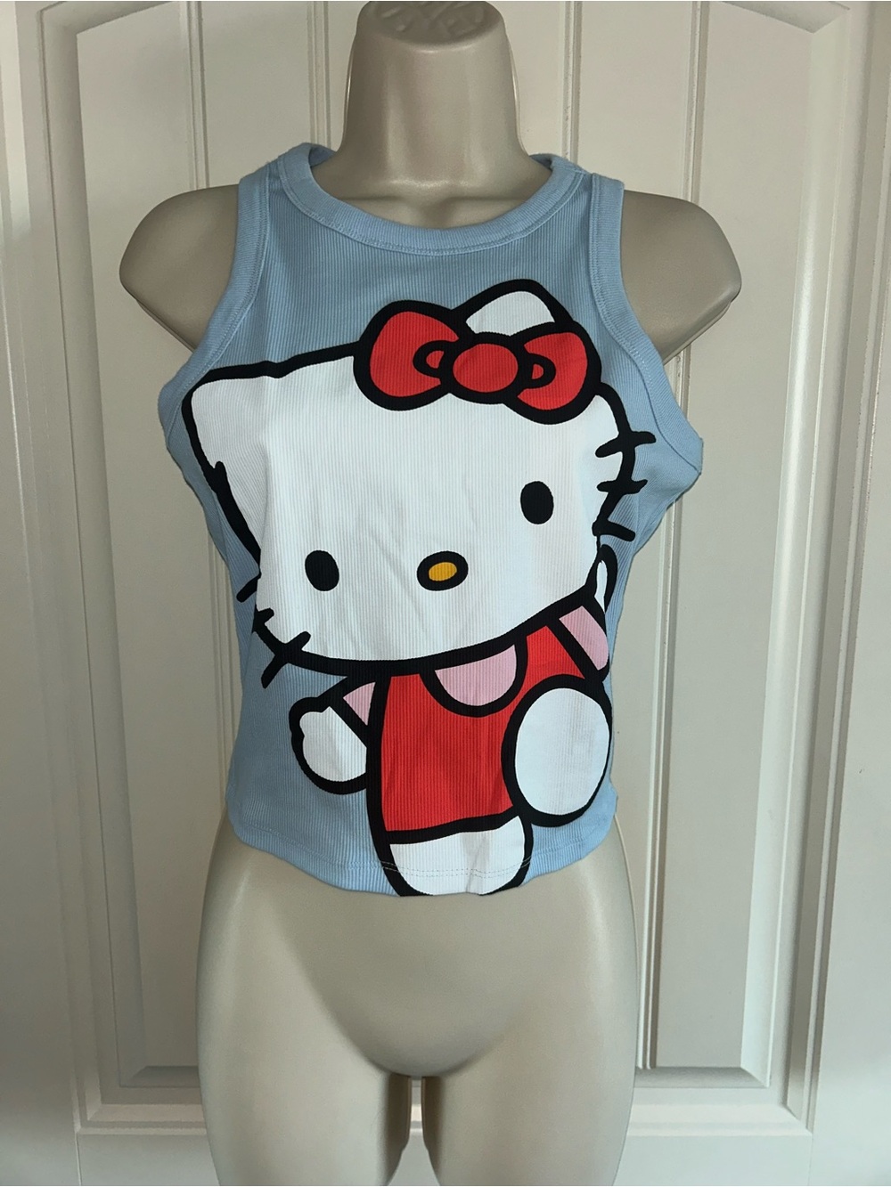NEW Hello Kitty Light Blue Graphic Tank Top Sz M